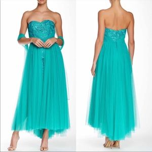 ML Monique Lhuillier Lace & Tulle Strapless Midi 6